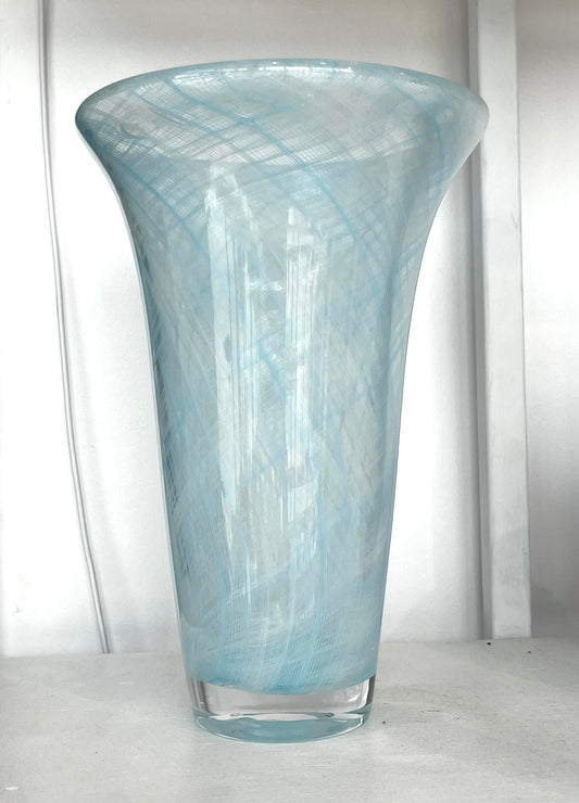 Blue Plaid Vase