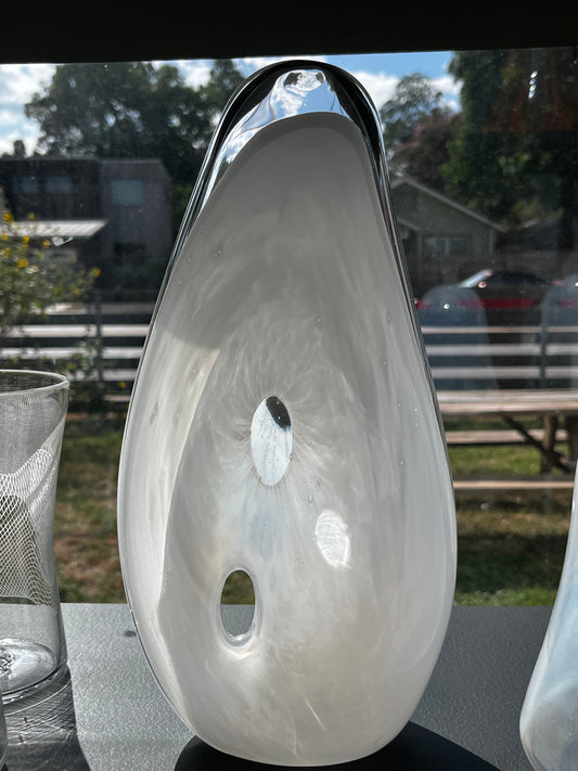 White & Clear Tear Drop Sculpture