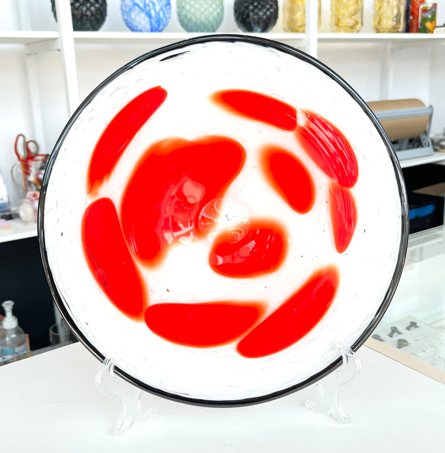 Rondel - 12" Red and White with Black Rim
